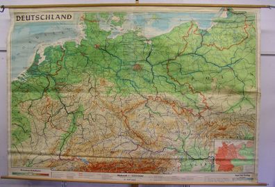 Schulwandkarte map Deutschland Germany Schlesien Ostpreussen 600T 242x165 Karte