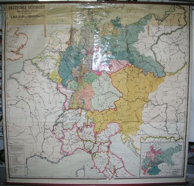 Schulwandkarte Karte Geschichte History Deutschland Germany 1815-1900 204x197cm