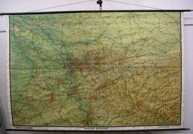 Schulwandkarte Rollkarte Wandkarte Rhein Ruhr Ruhrpott Pott 243x159cm 1zu75.000