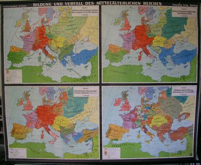 Schulwandkarte map Bildung Verfall des Reiches 4,5Mio 205x165c Wandkarte Karte