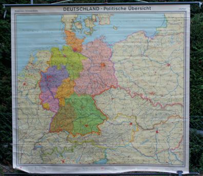 Schulwandkarte Wandkarte Schulkarte Deutschland Germany 700T ´71 201x190c Karte