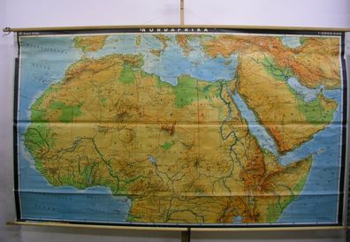 Schulwandkarte Wandkarte map Afrika Kanaren Africa Nordafrika 282x165cm 1978