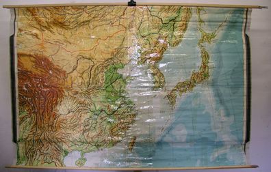 Schulwandkarte Wandkarte Westasien Asien Mongol China Japan Korea Taiwan 222x146