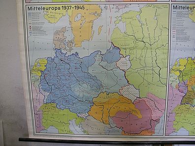 Wandkarte Mitteleuropa 1914-1967 206x199 vintage europe bloody wars history maps