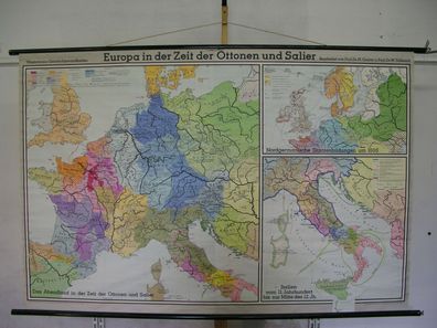 Schulwandkarte Wandkarte Rollkarte Karte map Europa Europe 919-1125 203x135 1966