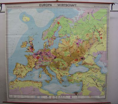 Wandkarte Europakarte Wirtschaft Europas 1975 top 194x186 vintage loft Deko