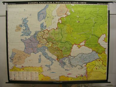 Schulwandkarte Wandkarte Europa 1945-1970 Europe after WWII Germany 245x192 1970