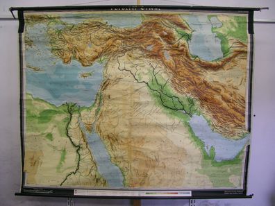 Schulwandkarte Wandkarte Asien Vorderer Orient 217x172 Karte map Türkei Arabien