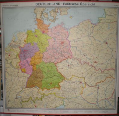 Schulwandkarte Wandkarte Schulkarte Deutschland Germany 700T ´73 201x190c Karte