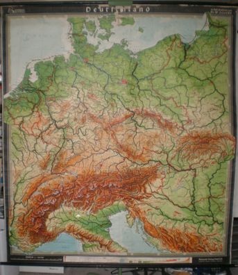 Schulwandkarte Wandkarte Karte Deutschland Germany 197x222cm 1960 Kyffhäuser