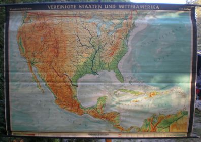 Schulwandkarte Wandkarte Mexiko map Vereinigte Staaten United States 238x166cm