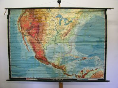 Schulwandkarte Wandkarte Karte map USA Vereinigte Staaten States 204x149 vor1945