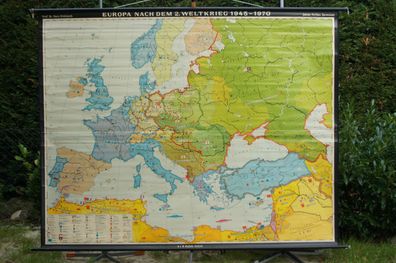 Schulwandkarte Wandkarte Europa 1945-1970 Europe after WWII Germany 245x193cm