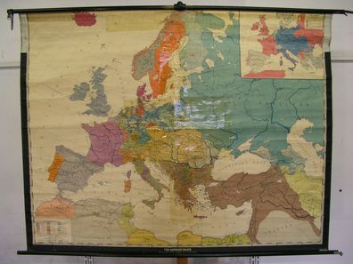 Schulwandkarte map Europa Europe 19 Jh. century 3Mio, 198x153c alte Schulkarte