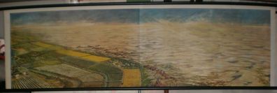 Schulwandkarte Wüste Mittelasien Flußoase Bewässerung 228x67 vintage wall chart