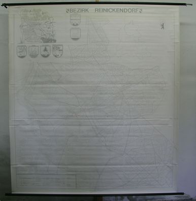 Schulwandkarte Reinickendorf Heiligensee Tegel Wittenau Lübars Hermsdorf 196x220