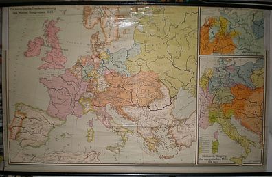Wandkarte Europakarte Kaiserreiche 1815-1871 204x126 Preussen VS Österreich 1960
