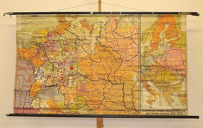 Wandkarte Westfälischer Frieden 200 Jahre Weg vom Platz an der Sonne188x111 1955