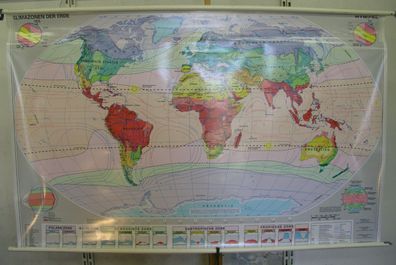 Schule Wandkarte Klimazonen der Erde Friday for Future : -( 197x123 vintage 1980