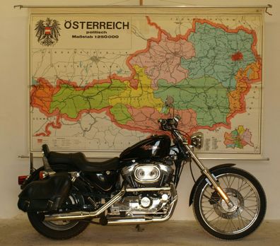 Schulwandkarte Wandkarte Österreich politische Karte 238x150cm vintage 1960