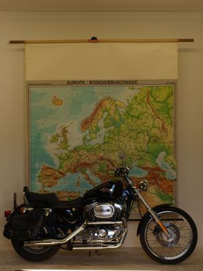 Europakarte physisch Bodenverhältnisse 1968 Schulwandkarte Wandkarte 196x179cm