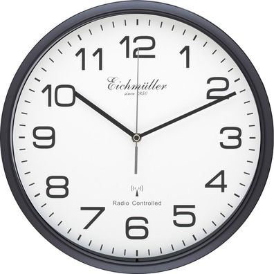 Eichmüller ? Wanduhr 30cm schwarz für Küche Diele Wohnzimmer ? 34339