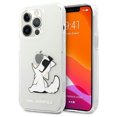 Handyhülle Karl Lagerfeld iPhone 13 Pro Max Hardcase Cover Katze transparent