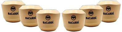 Bacardi Mehrweg 6x Becher 6er Set Becher in Beige Kunststoff Coconut Cups Kokos