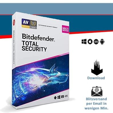Bitdefender Total Security, 5 Geräte - 1 Jahr, Download (2022)
