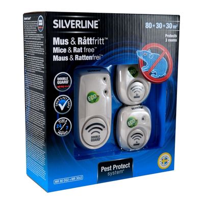 Silverline Maus- & Rattenfrei 80 + 30 + 30 m² - Abwehrsystem gegen Mäuse und Ratten