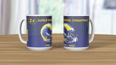 NFL Los Angeles Rams Kaffeetasse Tasse Mug Superbowl Champion LVI 15oz 450ml