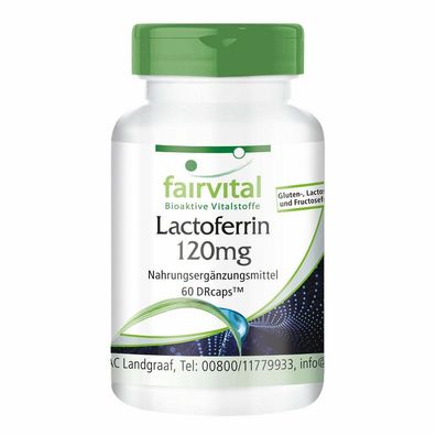 Lactoferrin 120 mg - 60 Kapseln magensaftresistent, in DRcaps™ fairvital