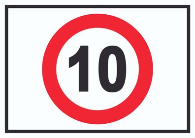 Tempo 10 km/ h Geschwindigkeitsbegrenzung Schild Symbol