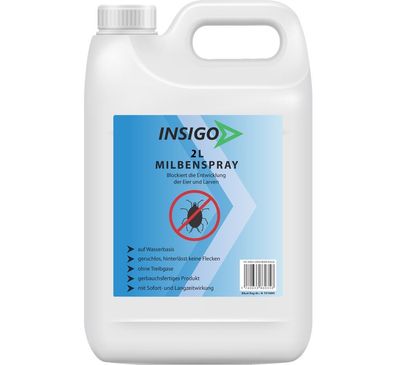 INSIGO 2L Anti Milbenspray Mittel gegen Milben Milbenbefall EX Milbenfrei Schutz