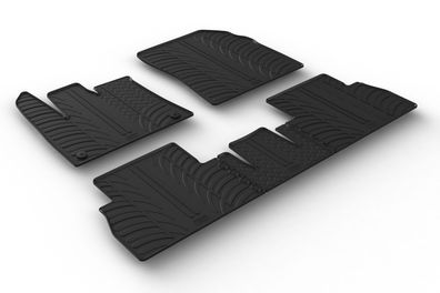 Design Gummi Fußmatten passend für PeugeotRifter ohne umklappbarenBeifahrersitz 2018>