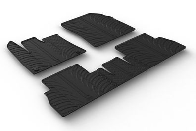 Design Gummi Fußmatten passend für Peugeot Rifter mit umklappbaren Beifahrersitz2018>
