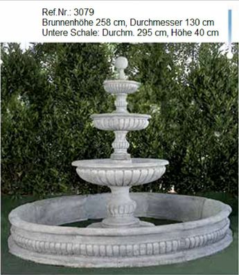 Brunnen aus Weißstein mit 3 Etagen und einen Zapfen als Wasserauslauf - 3079