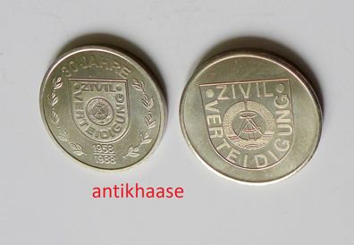 2 ZV Zivilverteidigung DDR Medaillen