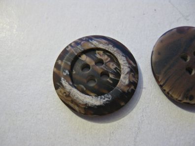 1 Kunststoffknopf braun marmoriert 20x3mm 4Loch Nr.4225