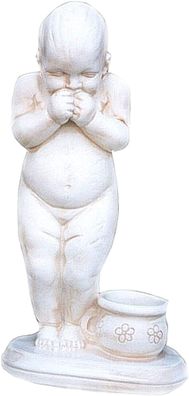 Statue mit Blumentopf Topf Garten Skulptur Kind Baby child Kunst Hand bemalt einmalig