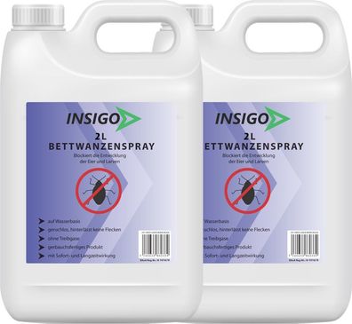 INSIGO 2x2L Bettwanzenspray Bettwanzenmittel Bettwanzenschutz gegen Wanzen Befall