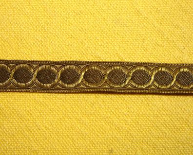 Brokatband Metallborte hochwertig altgold braun 1,5cm breit Webband je meter