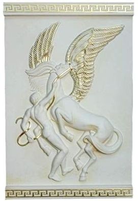 Pegasus Wandbild Bild 3D Relief Antik Design fliegendes Pferd Hand bemalt in Europa