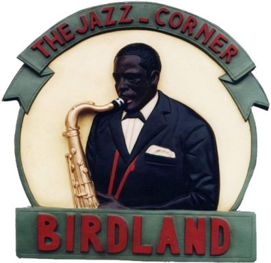 Birdland Jazz Aufsteller display Musik Song Lied Hand gemacht in Europa Kunst Spieler