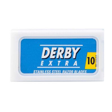 Derby Extra Stainless Steel Blue Double Edge Rasierklingen Packungsinhalt 10 Stück