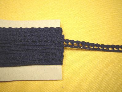 Häkelspitze Häkelborte Baumwolle blau, beige , braun 0,5cm breit Rest 3,5 m HSp18