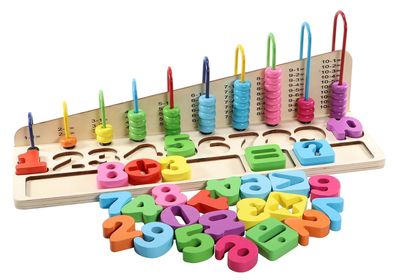 SpielMaus Kinder Rechenschleife Rechnen lernen mit Zahlen aus Holz Vedes