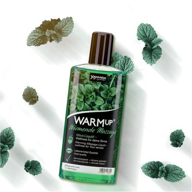 Wärmendes Massage-Öl mit Minz-Aroma + Wellness für deine Sinne + Partner WARMup