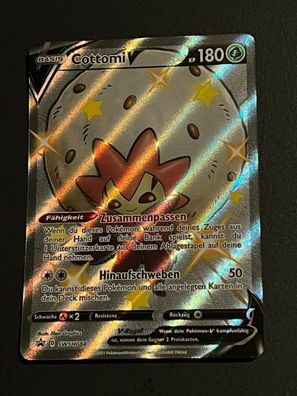 Pokemon Karte Shiny Cottomi V Full Art Black Star Promo SWSH084 DE