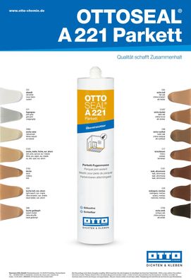 Ottoseal® A221 Parkett Farbkarte, Farbtafel Die Parkett-Fugenmasse